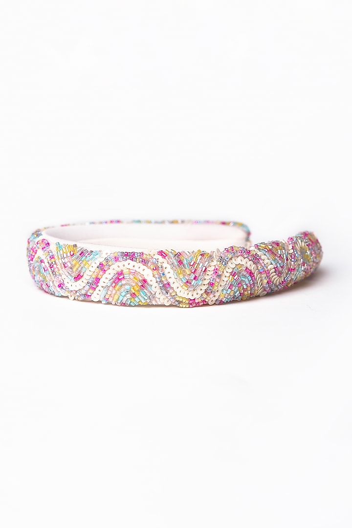 Multi-Colored Embroidered Hairband For Girls by Shining Kanika at Pernia's Pop Up Shop