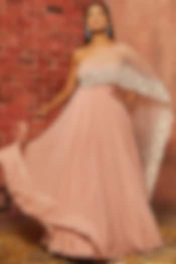 Blush Pink Embellished Engagement Gown by SHLOKA KHIALANI at Pernia's Pop Up Shop