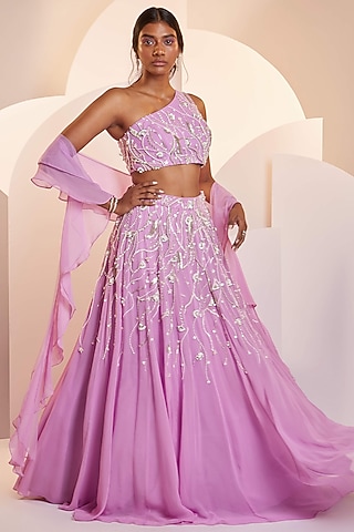 Purple Embellished Lehenga Set by SHLOKA KHIALANI