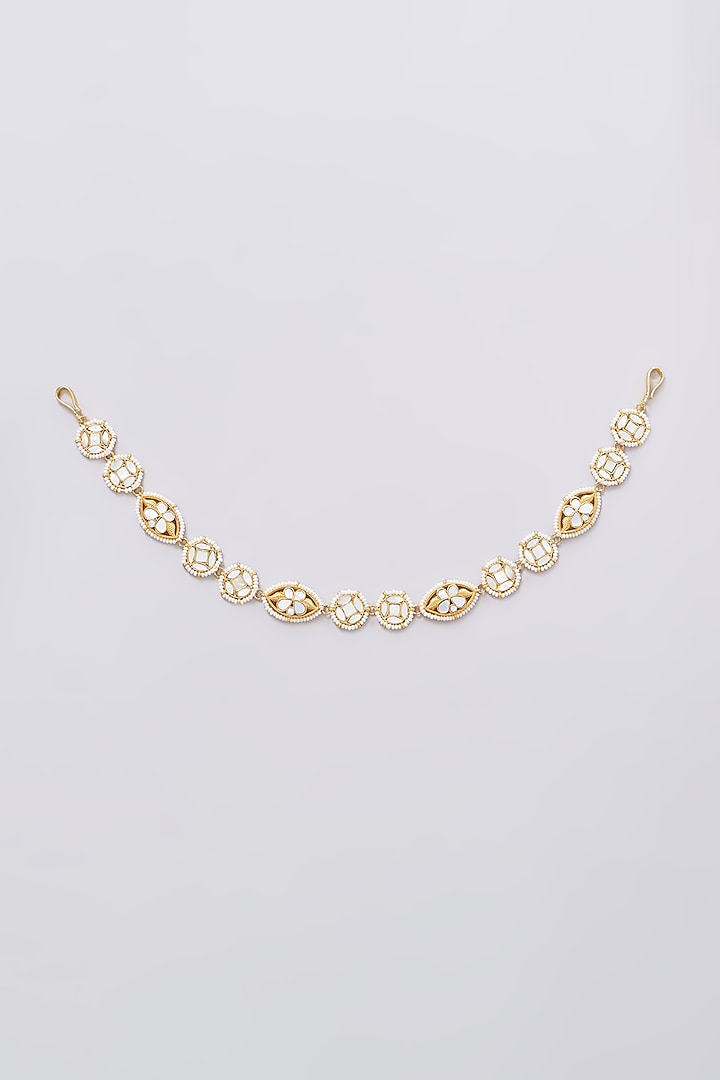 Gold Plated Mother Of Pearl Headband by Shlok Jewels at Pernia's Pop Up Shop
