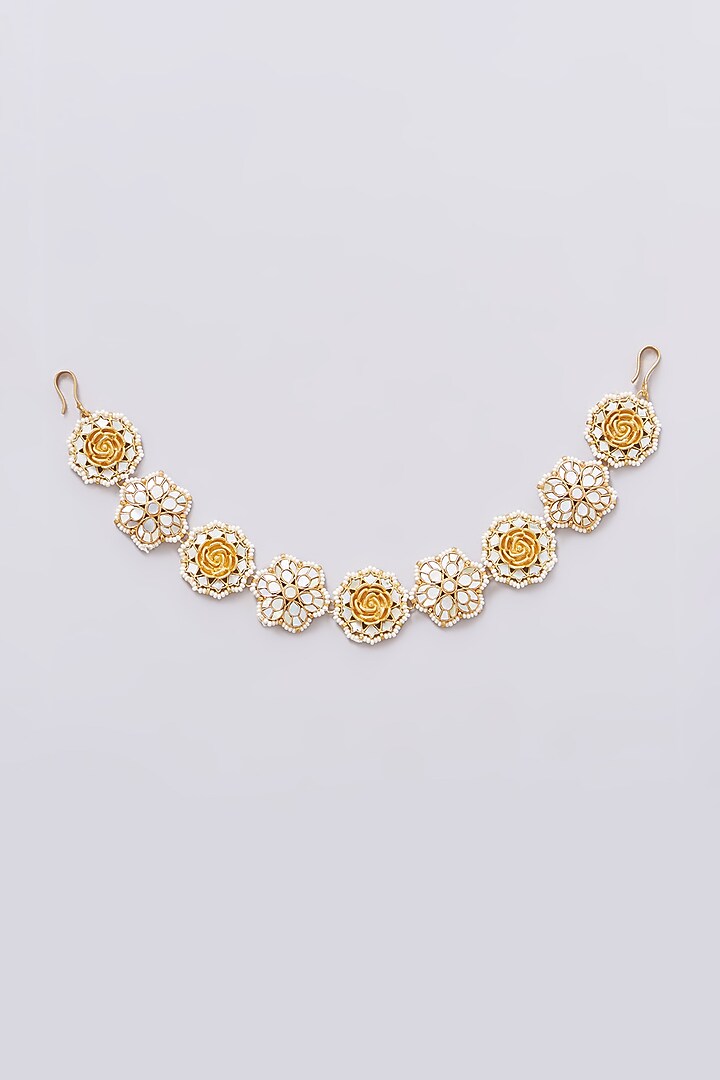 Gold Plated Mother Of Pearl Headband by Shlok Jewels at Pernia's Pop Up Shop