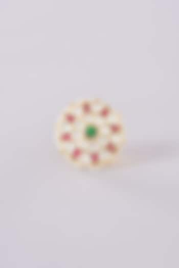 Gold Plated Jadau Kundan Polki Ring by Shlok Jewels at Pernia's Pop Up Shop