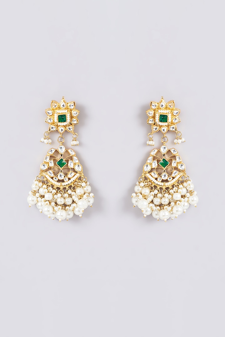 Gold Plated Jadau Kundan Polki Necklace Set by Shlok Jewels at Pernia's Pop Up Shop