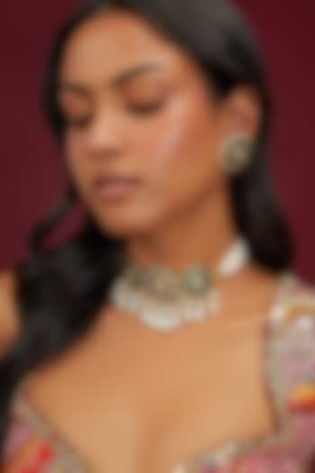 Gold Plated Jadau Kundan Polki Choker Necklace Set by Shlok Jewels at Pernia's Pop Up Shop