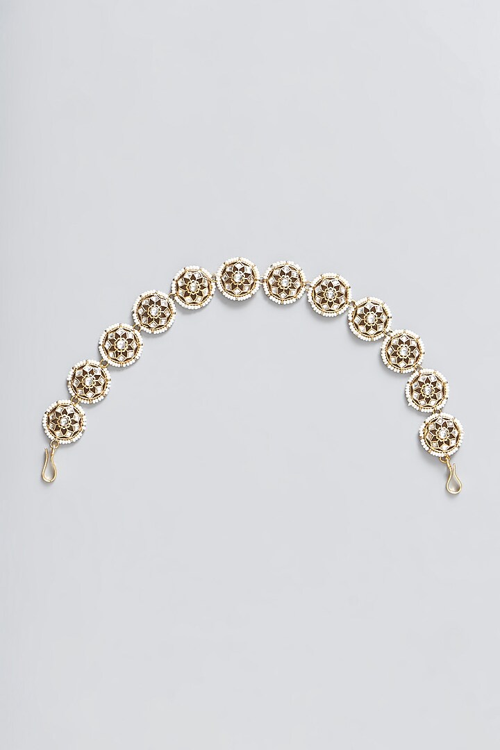 Gold Plated Kundan Polki Mathapatti by Shlok Jewels at Pernia's Pop Up Shop
