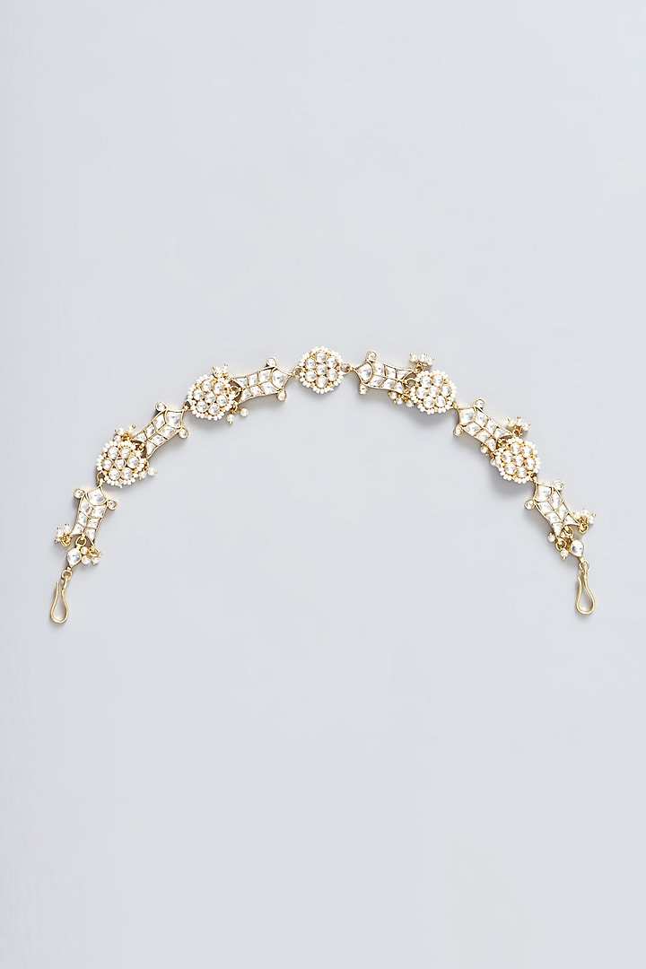 Gold Plated Kundan Polki Mathapatti by Shlok Jewels at Pernia's Pop Up Shop