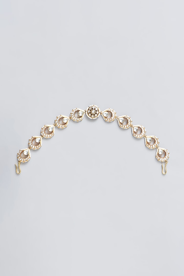 Gold Plated Kundan Polki Mathapatti by Shlok Jewels at Pernia's Pop Up Shop