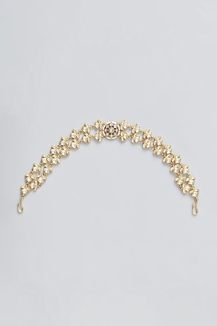 Gold Plated Kundan Polki Mathapatti by Shlok Jewels at Pernia's Pop Up Shop