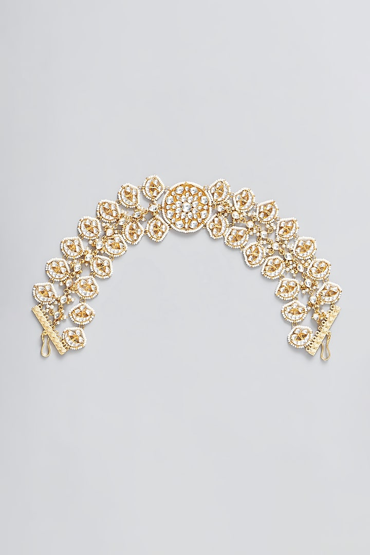 Gold Plated Kundan Polki Mathapatti by Shlok Jewels at Pernia's Pop Up Shop