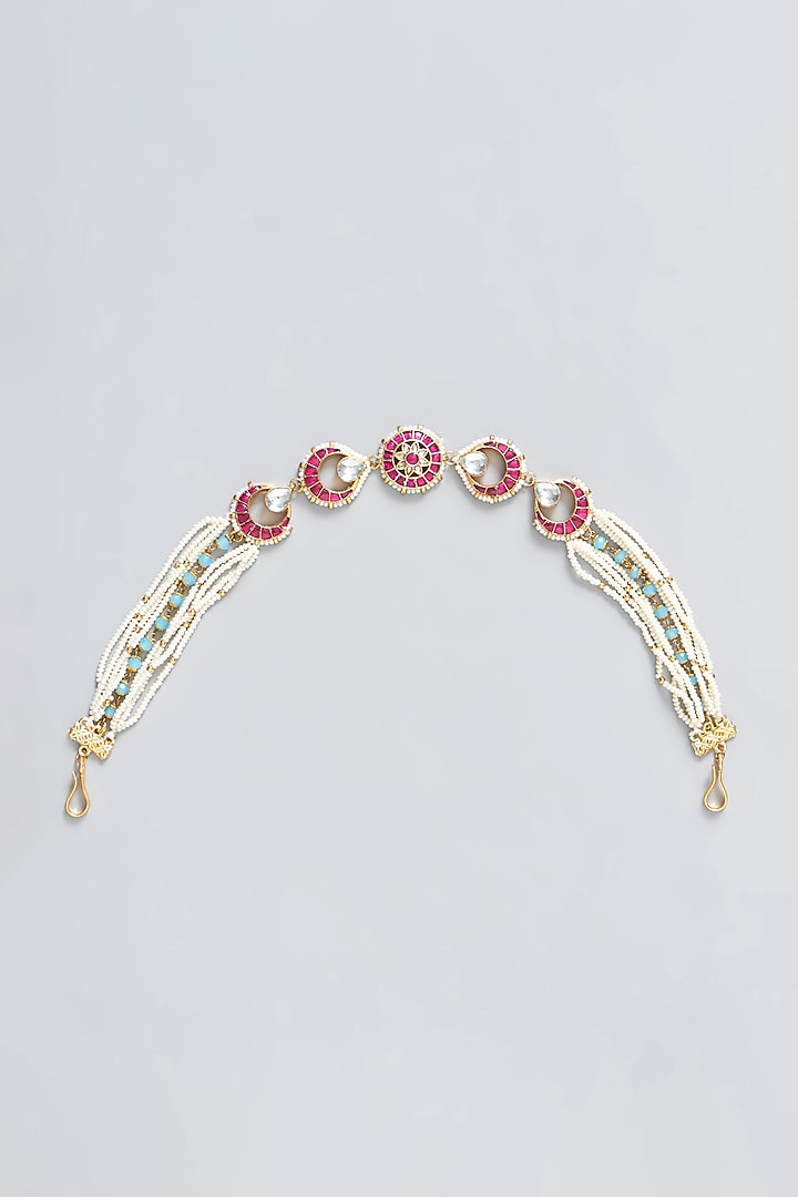 Gold Plated Kundan Polki Mathapatti by Shlok Jewels at Pernia's Pop Up Shop