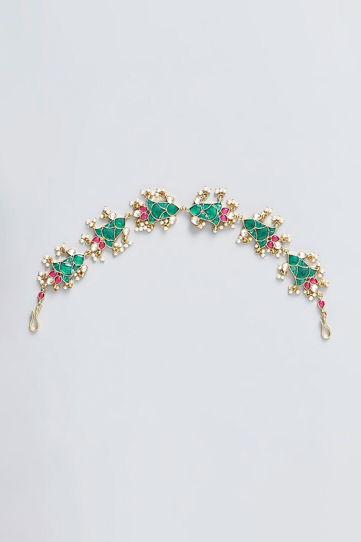 Gold Plated Kundan Polki Mathapatti by Shlok Jewels at Pernia's Pop Up Shop