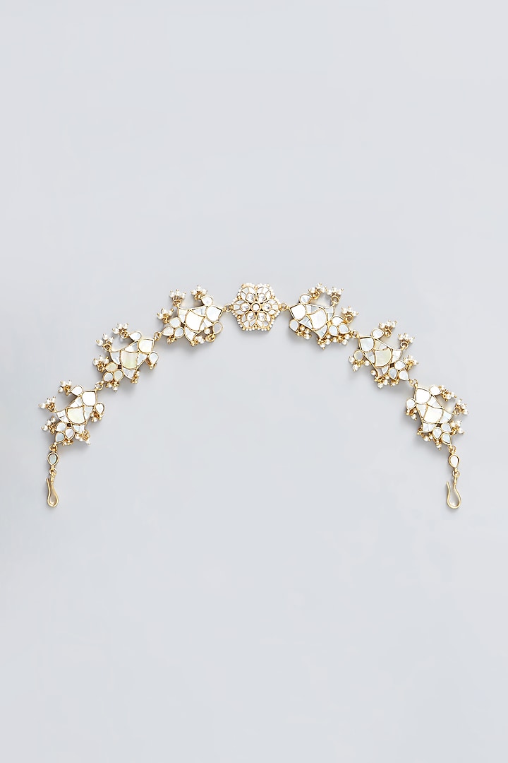 Gold Plated Kundan Polki Mathapatti by Shlok Jewels at Pernia's Pop Up Shop