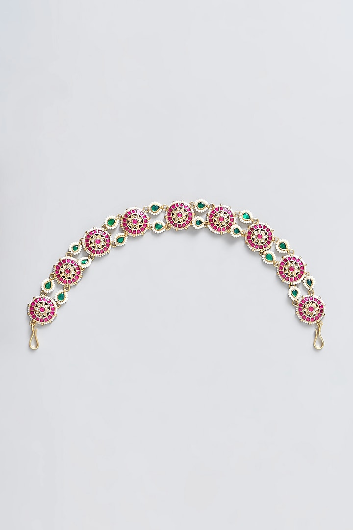 Gold Plated Kundan Polki Mathapatti by Shlok Jewels at Pernia's Pop Up Shop