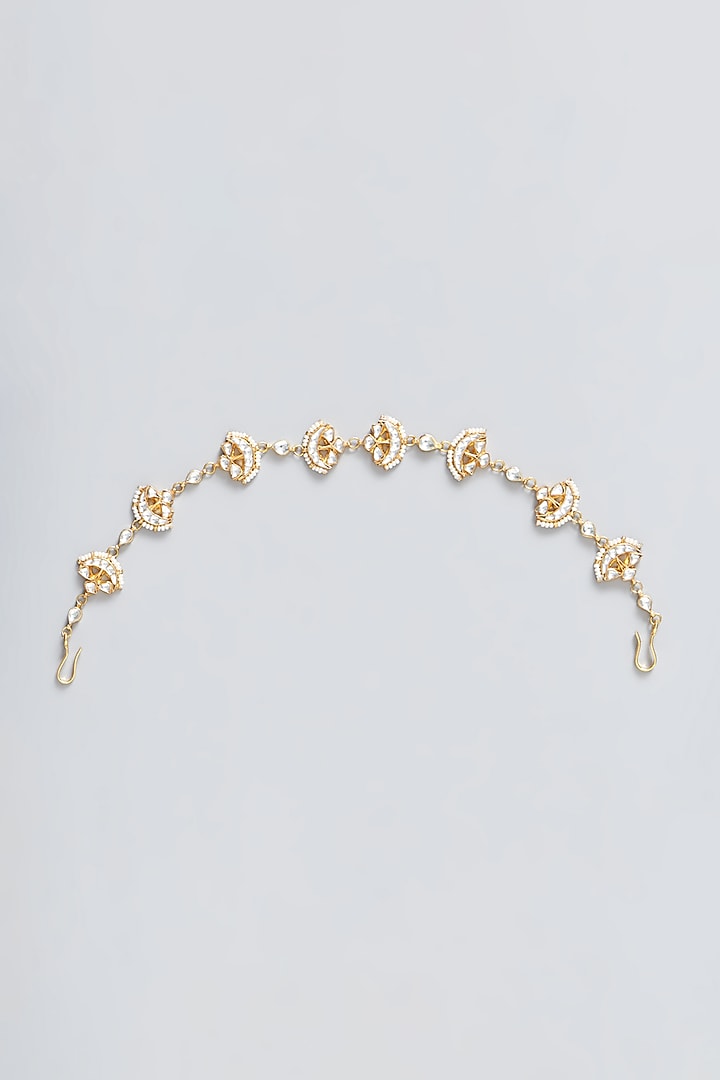 Gold Plated Kundan Polki & Natural Gemstone Headpieace by Shlok Jewels at Pernia's Pop Up Shop