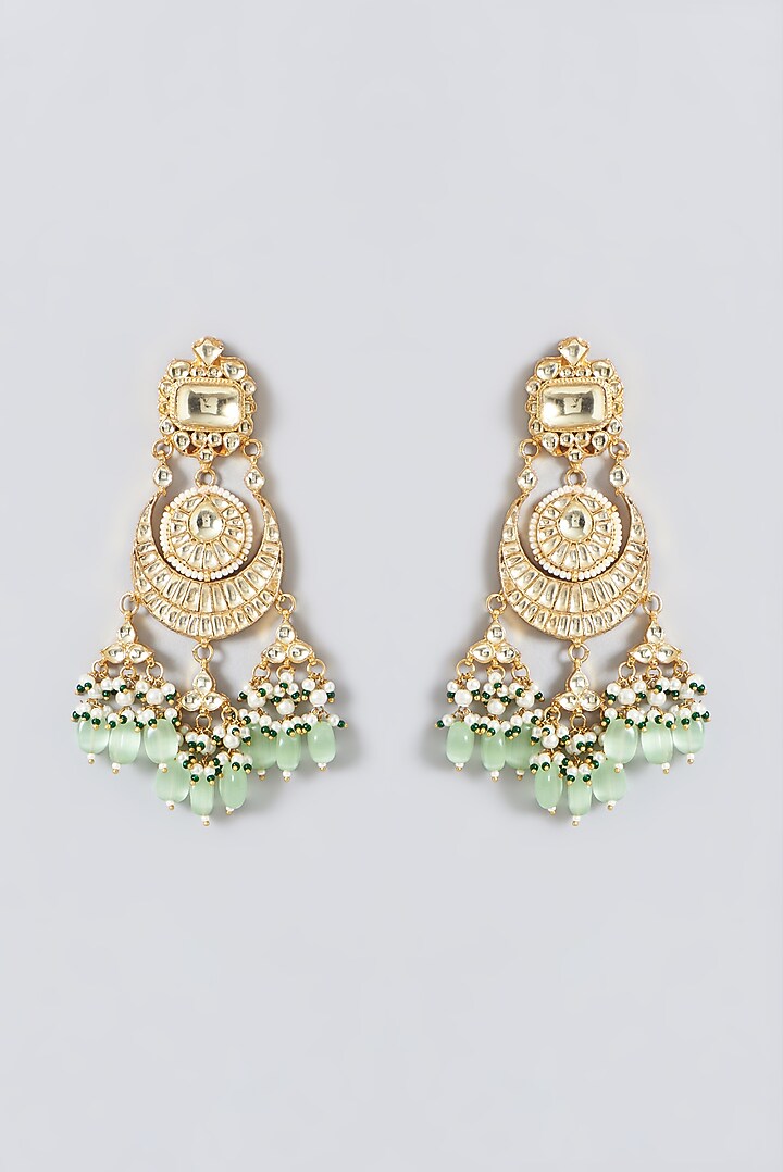 Gold Plated Mint Kundan Polki & Semi-Precious Stone Necklace Set by Shlok Jewels at Pernia's Pop Up Shop