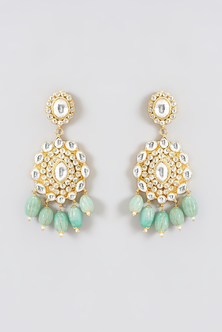 Gold Plated Kundan Polki & Semi-Precious Stone Necklace Set by Shlok Jewels at Pernia's Pop Up Shop