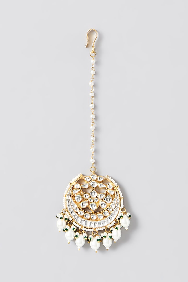 Gold Plated Kundan Polki & Semi-Precious Stone Necklace Set by Shlok Jewels at Pernia's Pop Up Shop