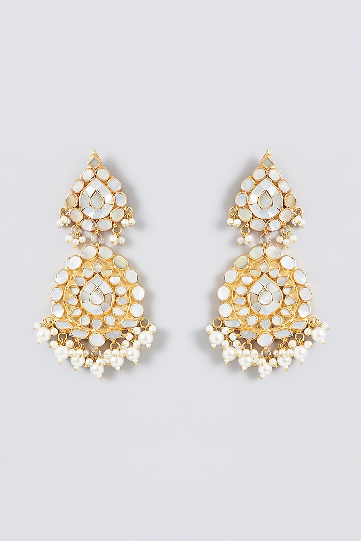 Gold Plated Kundan Polki & Mother Of Pearl Necklace Set by Shlok Jewels at Pernia's Pop Up Shop