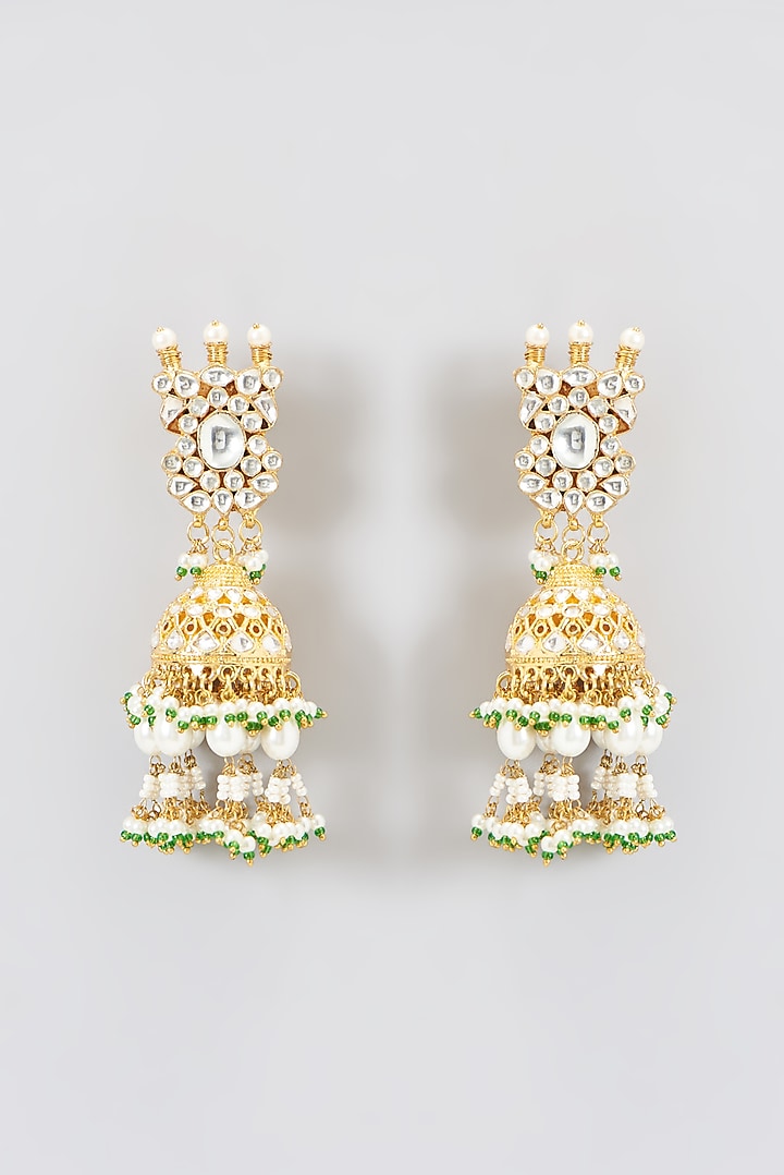 Gold Plated Kundan Polki & Semi-Precious Stone Choker Necklace Set by Shlok Jewels at Pernia's Pop Up Shop