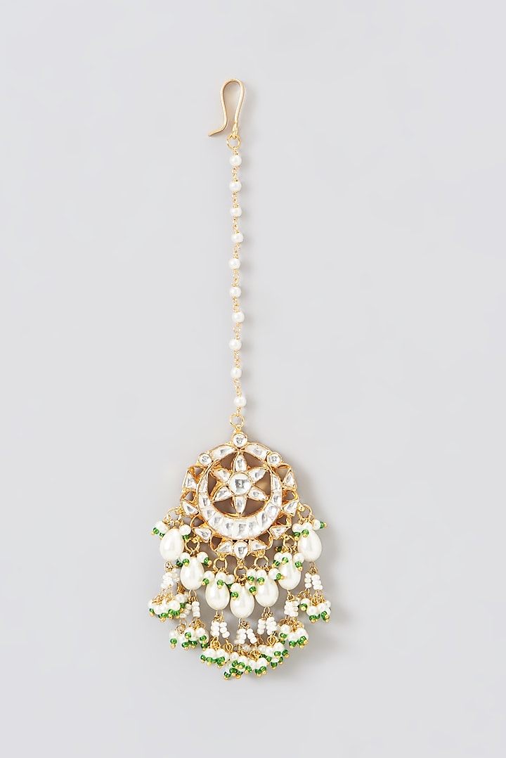 Gold Plated Kundan Polki & Semi-Precious Stone Choker Necklace Set by Shlok Jewels at Pernia's Pop Up Shop