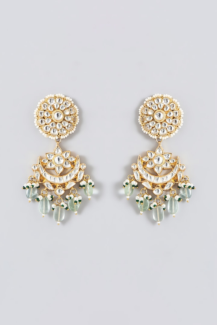 Gold Plated Kundan Polki & Semi-Precious Stone Necklace Set by Shlok Jewels at Pernia's Pop Up Shop