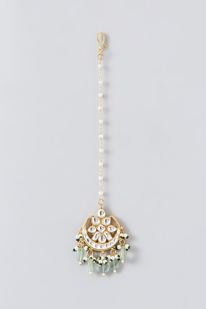 Gold Plated Kundan Polki & Semi-Precious Stone Necklace Set by Shlok Jewels at Pernia's Pop Up Shop