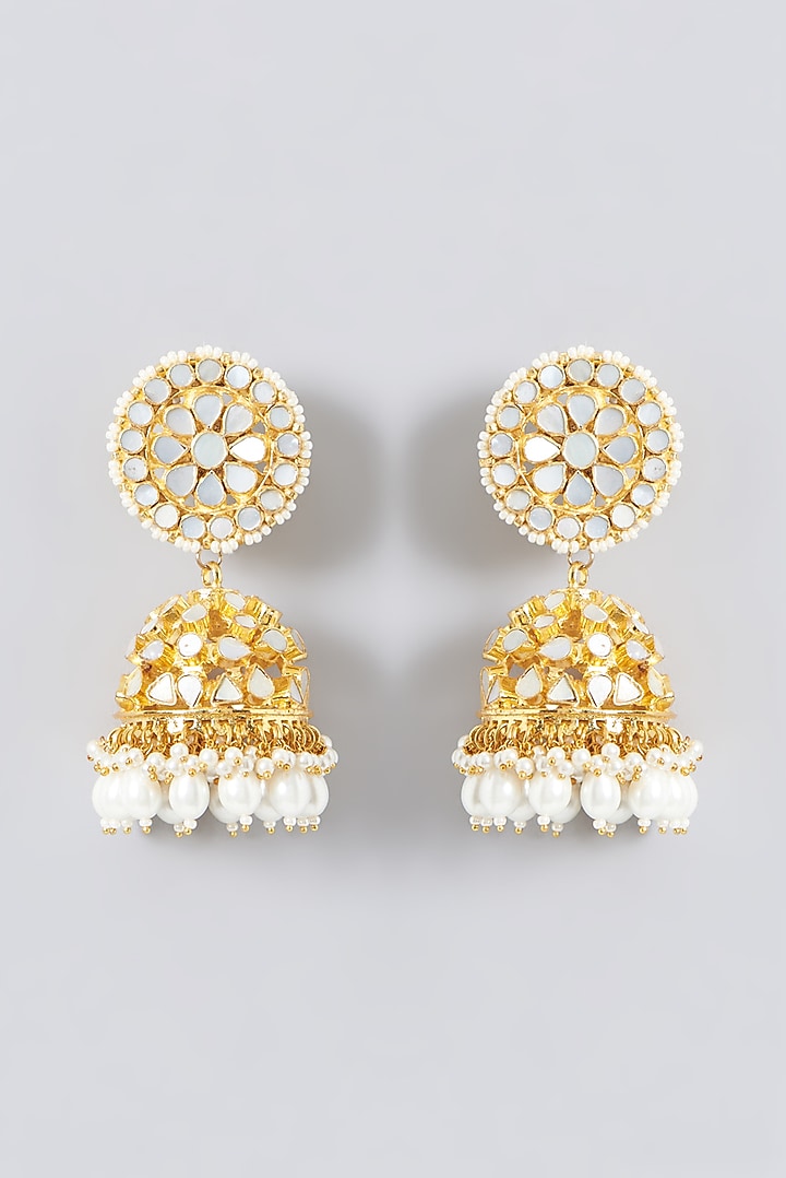Gold Plated Kundan Polki & Mother Of Pearl Necklace Set by Shlok Jewels at Pernia's Pop Up Shop