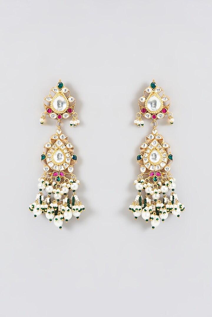 Gold Plated Kundan Polki & Semi-Precious Stone Necklace Set by Shlok Jewels at Pernia's Pop Up Shop