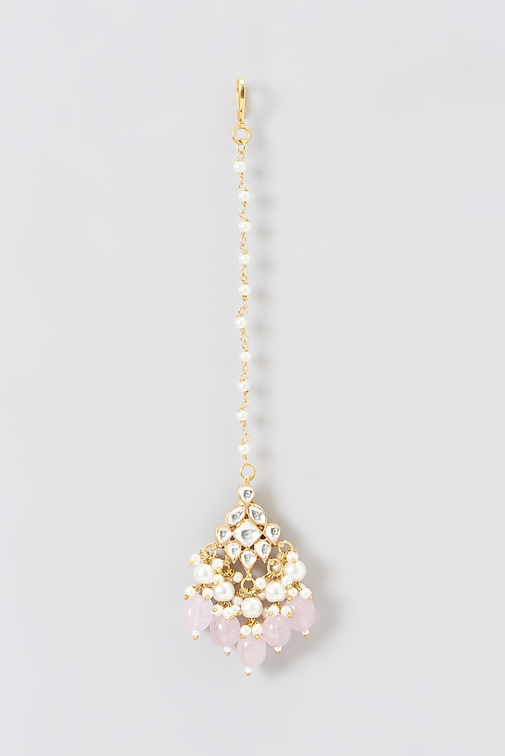 Gold Plated Kundan Polki & Semi-Precious Stone Necklace Set by Shlok Jewels at Pernia's Pop Up Shop