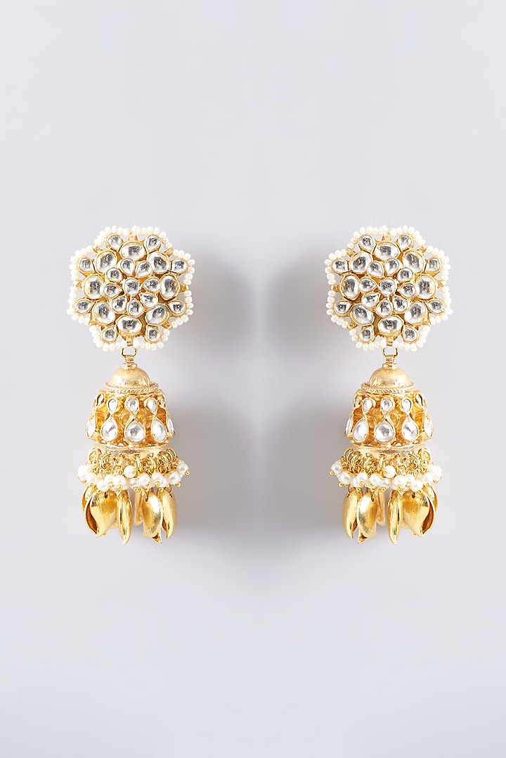 Gold Plated Kundan Polki & Semi-Precious Stone Necklace Set by Shlok Jewels at Pernia's Pop Up Shop