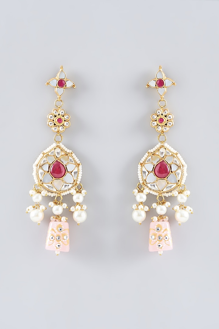 Gold Plated Kundan Polki & Semi-Precious Stone Choker Necklace Set by Shlok Jewels at Pernia's Pop Up Shop