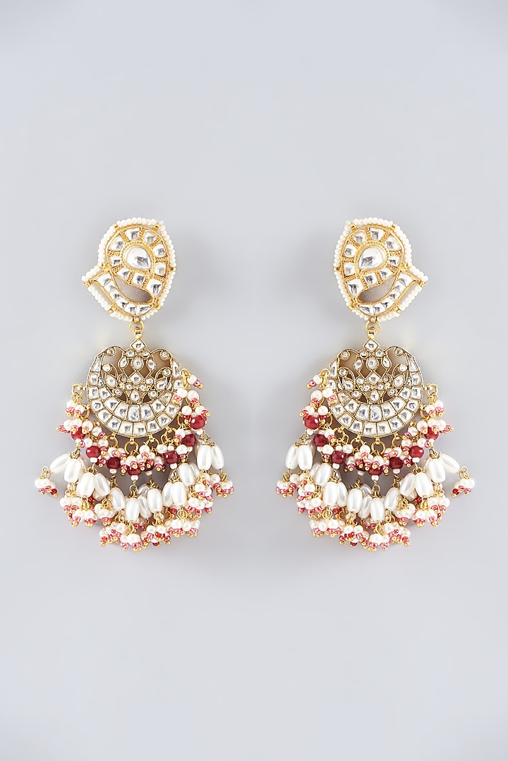Gold Plated Kundan Polki & Semi-Precious Stone Necklace Set by Shlok Jewels at Pernia's Pop Up Shop