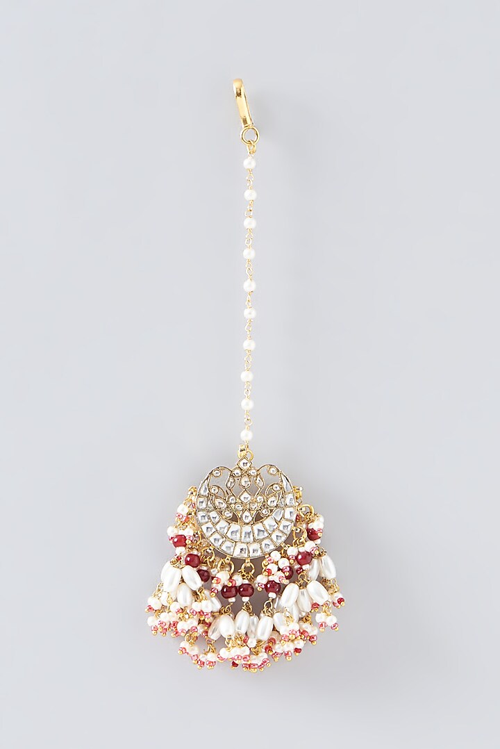 Gold Plated Kundan Polki & Semi-Precious Stone Necklace Set by Shlok Jewels at Pernia's Pop Up Shop