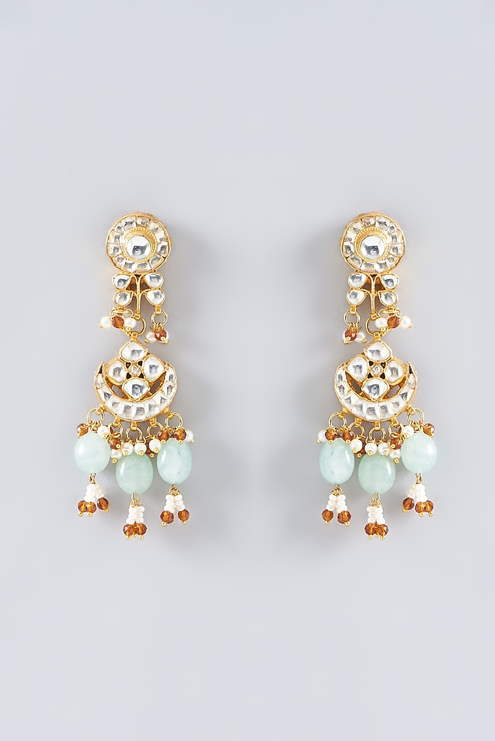 Gold Plated Kundan Polki & Semi-Precious Stone Necklace Set by Shlok Jewels at Pernia's Pop Up Shop