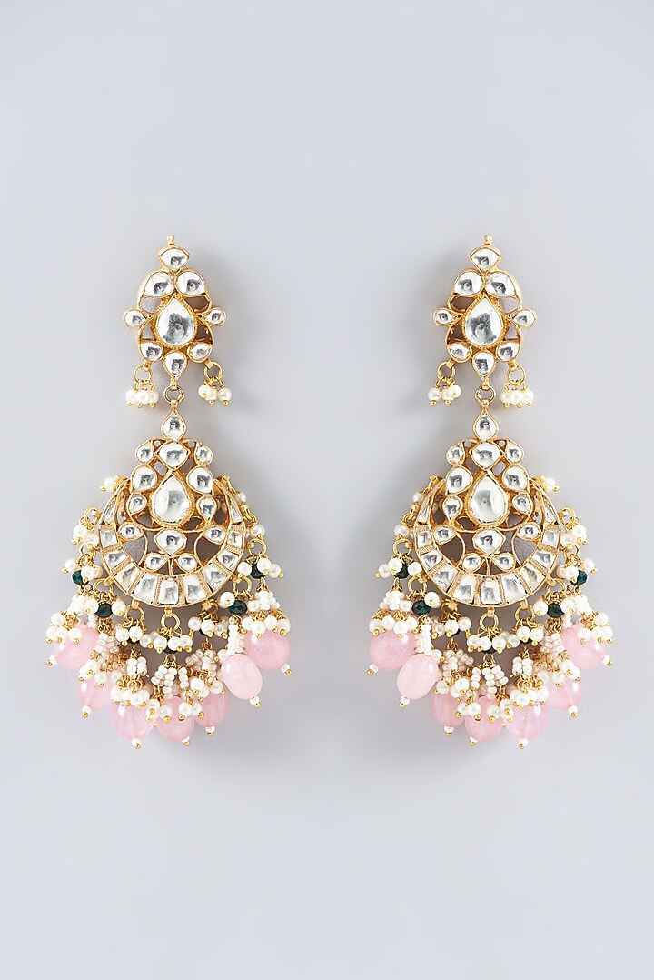 Gold Plated Kundan Polki & Semi-Precious Stone Necklace Set by Shlok Jewels at Pernia's Pop Up Shop