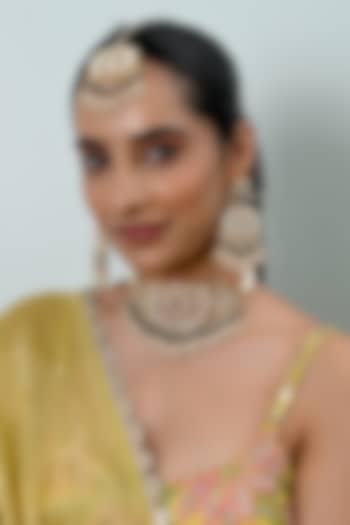 Gold Plated Kundan Polki Jadau Choker Necklace Set by Shlok Jewels at Pernia's Pop Up Shop