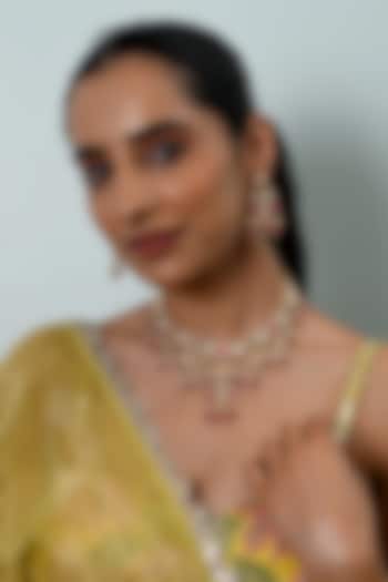 Gold Plated Multi-Colored Kundan Polki Jadau Necklace Set by Shlok Jewels at Pernia's Pop Up Shop