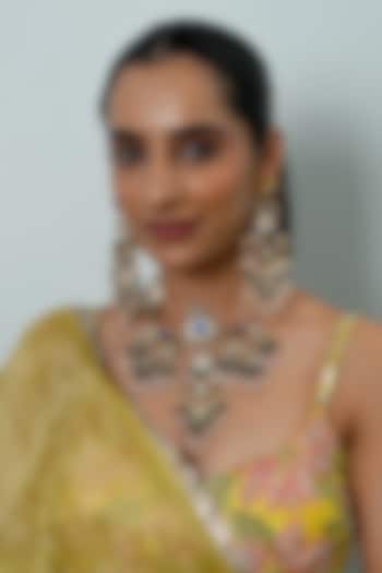 Gold Plated Multi-Colored Kundan Polki Jadau Choker Necklace Set by Shlok Jewels at Pernia's Pop Up Shop