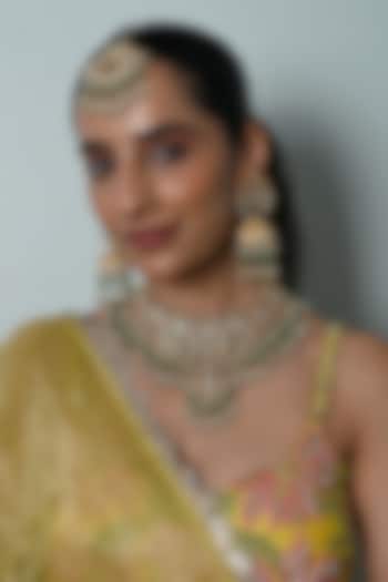 Gold Plated Multi-Colored Kundan Polki Jadau Necklace Set by Shlok Jewels at Pernia's Pop Up Shop