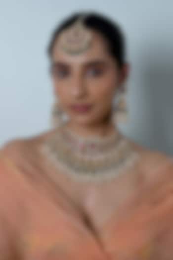 Gold Plated Multi-Colored Kundan Polki Jadau Necklace Set by Shlok Jewels at Pernia's Pop Up Shop