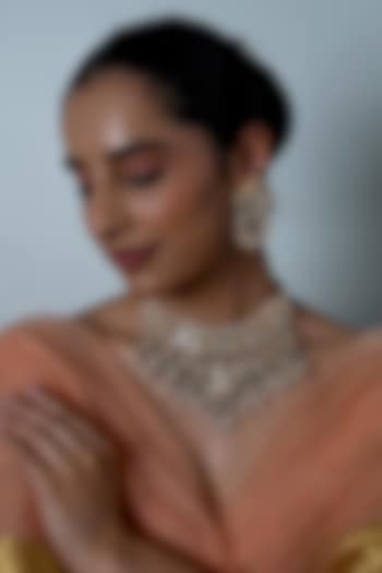 Gold Plated Kundan Polki Jadau Necklace Set by Shlok Jewels at Pernia's Pop Up Shop