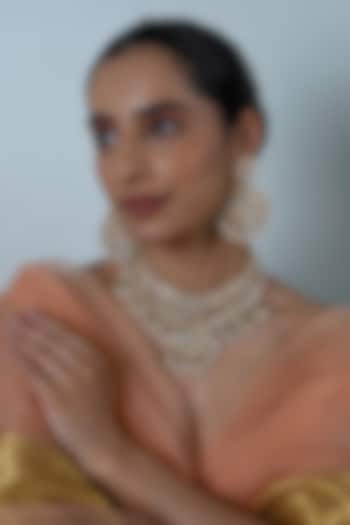 Gold Plated Kundan Polki Jadau Choker Necklace Set by Shlok Jewels at Pernia's Pop Up Shop