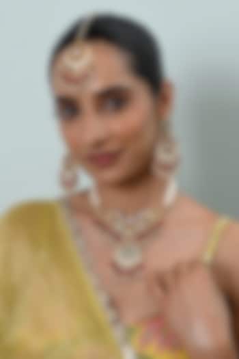 Gold Plated Multi-Colored Kundan Polki Jadau Choker Necklace Set by Shlok Jewels at Pernia's Pop Up Shop