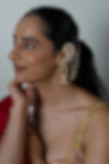 Gold Plated Kundan Polki Cuff Earrings by Shlok Jewels at Pernia's Pop Up Shop