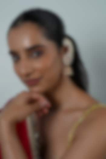 Gold Plated Jadau Kundan Polki Cuff Earrings by Shlok Jewels at Pernia's Pop Up Shop