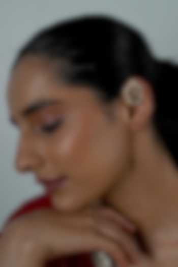 Gold Plated Jadau Kundan Polki Cuff Earrings by Shlok Jewels at Pernia's Pop Up Shop