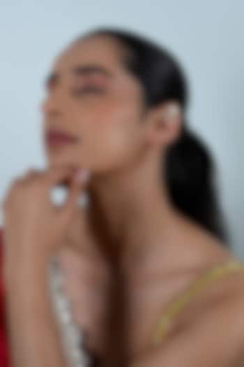 Gold Plated Jadau Kundan Polki Cuff Earrings by Shlok Jewels at Pernia's Pop Up Shop