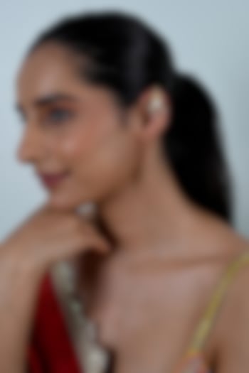 Gold Plated Mother Of Pearl Cuff Earrings by Shlok Jewels at Pernia's Pop Up Shop