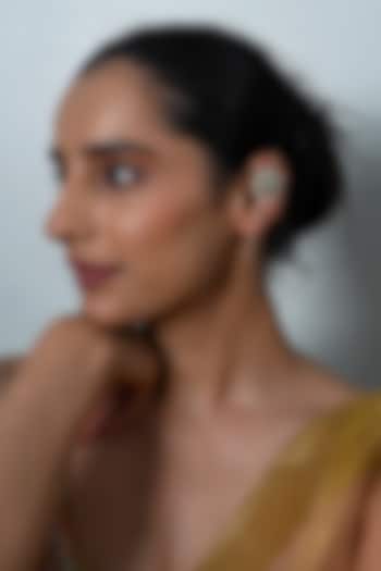 Gold Plated Jadau Kundan Polki Cuff Earrings by Shlok Jewels at Pernia's Pop Up Shop