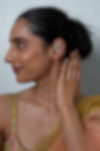 Gold Plated Jadau Kundan Polki Cuff Earrings by Shlok Jewels at Pernia's Pop Up Shop